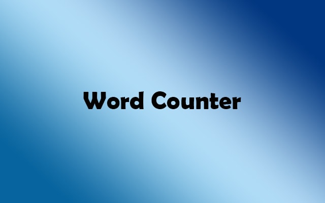 Word counter