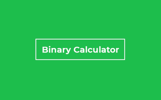 Binary Calculator