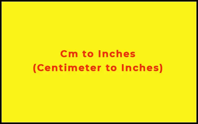 Convert inch to cm
