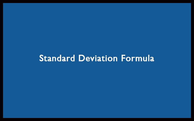 Standard Deviation Formula