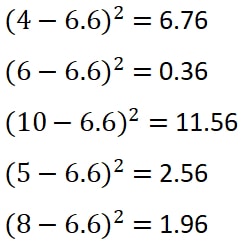 Step 2 - subtract with mean and square