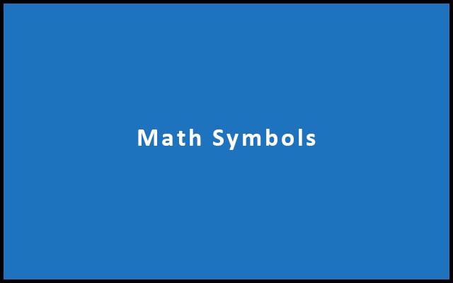 basic math symbols