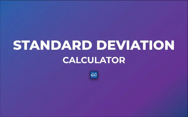 Standard Deviation Calculator with Mean Value & Variance